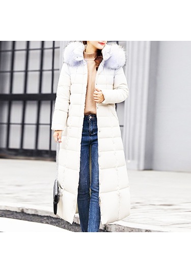 Barbora Günlük Kışlık Tam Boy Şişme Kadın Mont Bt180Beyaz