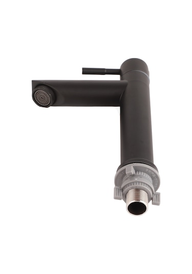 Tenfowee Siyah Banyo Lavabo Kraanı - Sus304 Paslanmaz Çelik - Tek Soğuk Su - G1/2 Erkek Dişli - Pıhtıksız Su Akışı - Ev, Mutfak, Balkon Uygun Siyah