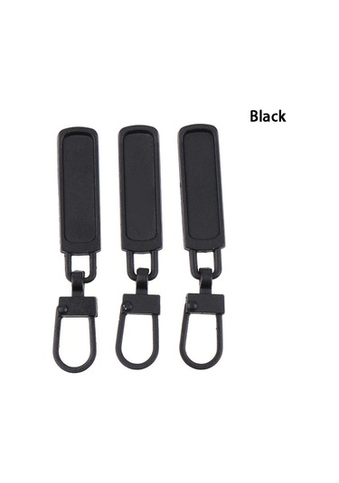 Siyah 3 Adet Fermuar Kaydırıcı Çektirme Yedek Çıkarılabilir Fermuar Kafa Bagaj Okul Çantası Ceket Elbise Ayakkabı Botları Metal Fermuar Kolye Çekin
