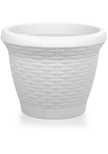 Hasır Saksı 25 Lt - Beyaz Renk