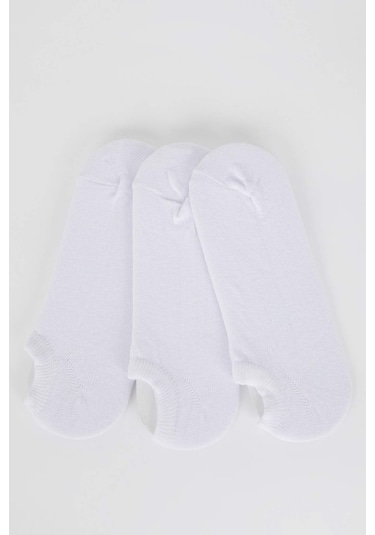 Defacto Kadın Pamuklu 3'lü Sneaker Çorap K5974AZNSWT1 Beyaz