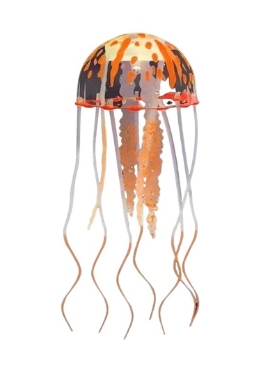 Vkemall Küçük Turuncu Sanal Medusa - Akvaryum Dekorasyonu - Akvaryum Görünümü Güzelleştirici Örgütsel