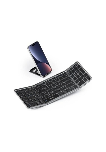 Seeda Tuş Takımlı Katlanabilir Bluetooth Klavye Black And Dark Grey