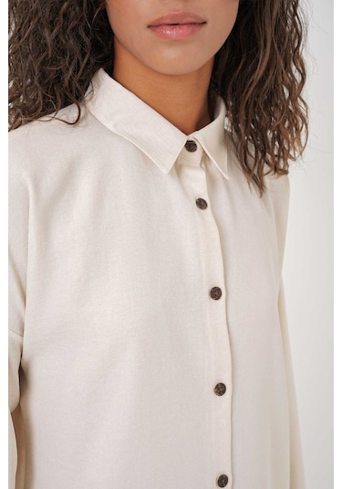 Gabria Keten Ön Düğmeli Takım Ekru