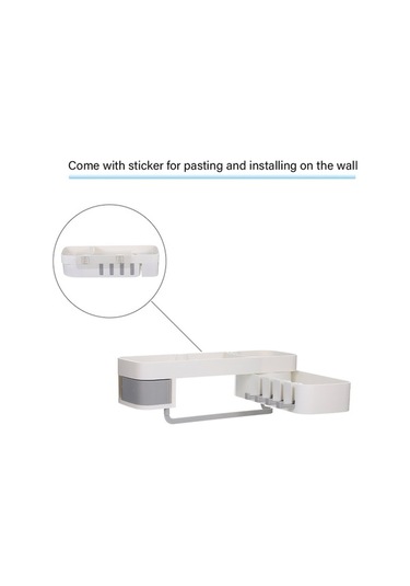 Novahub Pratik Duvardan Montajlı Plastik Raf - Banyo & Mutfak Organizasyonu İçin Diğer