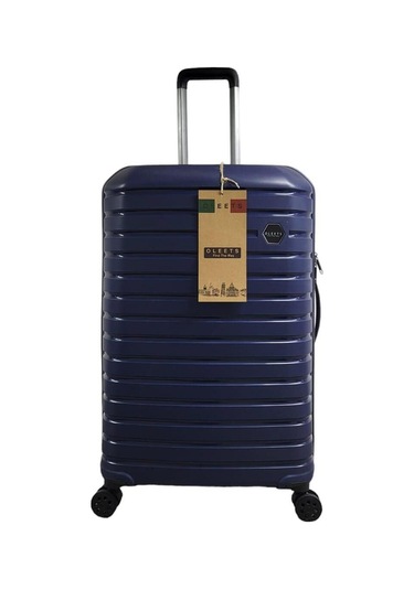 Oleets Büyük Boy Polipropilen Süper Esnek Kırılmaz Tekerlekli Valiz Bavul Mavi