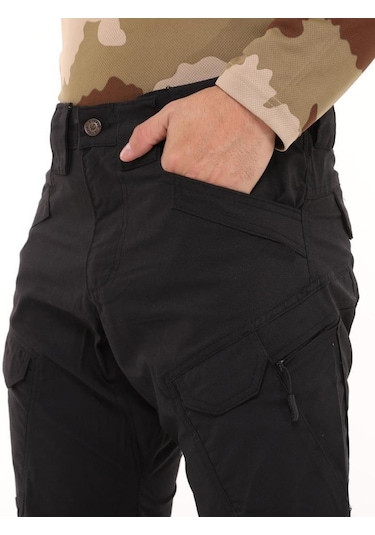 Single Sword Ön Cep Detaylı Taktik Outdoor Pantolon Siyah