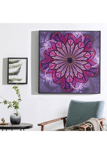 Fosenze 25x25cm Yaratıcı Dıy El Sanatı: Özel Şekil Taş Parçalı Mermer Tablo, Kadife Ve Reçine Taş Malzeme, Çerçeve Hariç Diğer