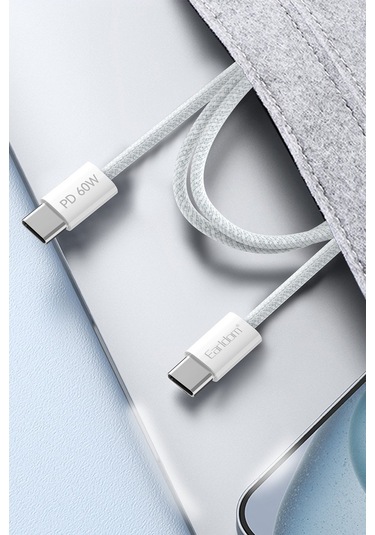 Earldom EC-190CC 2 M 60 W Apple iPhone 15 Serisi ile Uyumlu Type-C to Type-C PD Hızlı Şarj Kablosu