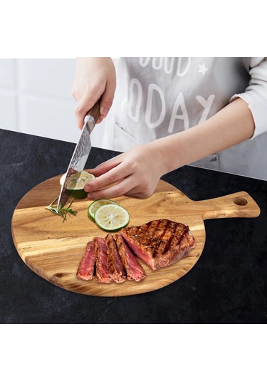 Reedark Elit Pizza Tahtası - Kaliteli Akasya Ağacından Yapılmış Dayanıklı Ve Şık Kesme Tahtası 40x30cm Diğer