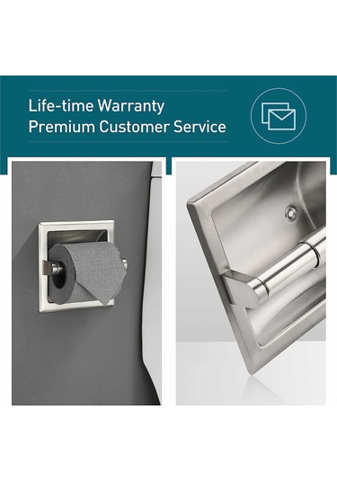 Fosenze Gömme Duvar Tipi Dayanıklı Paslanmaz Çelik Tuvalet Kağıdı Askısı 112 Karakter Gümüş