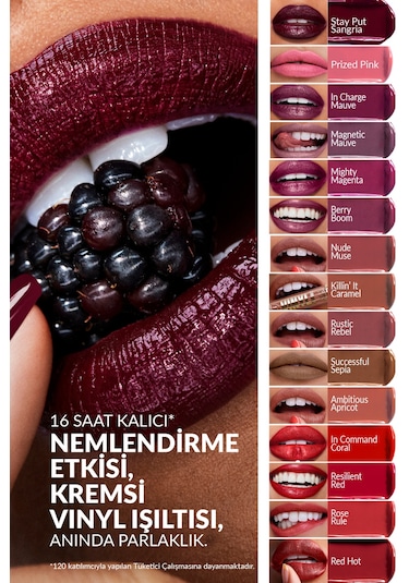 Power Stay Kremsi Vinyl Likit Ruj - In Charge Mauve 0