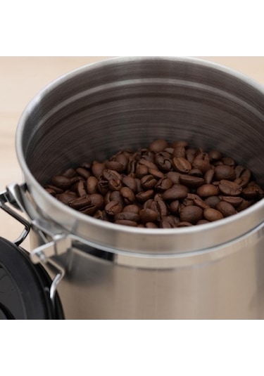 Pazly 1l/1.5l/2l Paslanmaz Çelik Hava Geçirmez Kahve Konteyner Saklama Kabı Seti Çay Pirinç Baharat Otlar Gıda Depolama Kepçe İle 1l Diğer