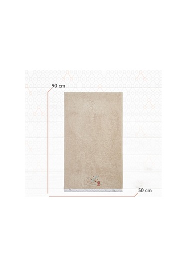 Gezenbebe Hero Nakışlı Bebek Çocuk El Ve Baş Havlusu 50x90 Bej