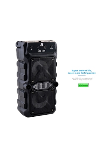 KTS-1096 Büyük Boy Çift Çıkışlı Ses Bombası Bluetooth Hoparlör