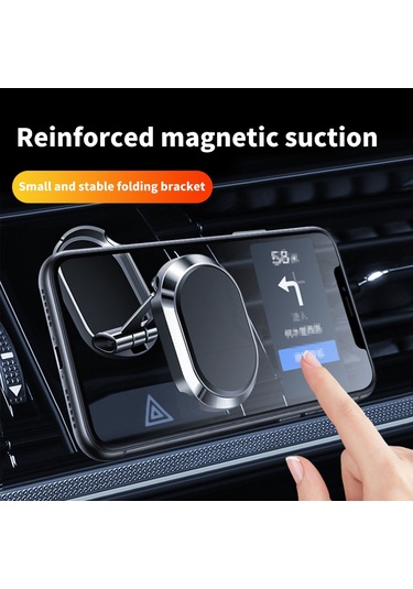 Teltree Magneetik Araç Telefon Stantı - Tüm Modeller İçin Katlanabilir, 360 Döner, Görünümü Engellemeyen, Sert Alüminyum, Temperament Gümüş GÜMÜŞ