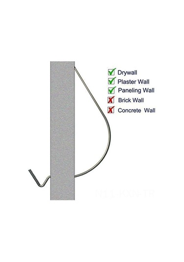 Kosona 20 Adet Paslanmaz Çelik Duvar Kanca: Taşınabilir Ev Giyim Askı, Gips Duvarı İçin Delme Gerektiren Dayanıklı Metal Kanca
