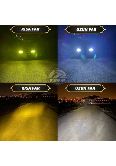 Chevrolet Cruze Mercek Led Xenon Şimşek Etkili Oto Ampul Çift Renk