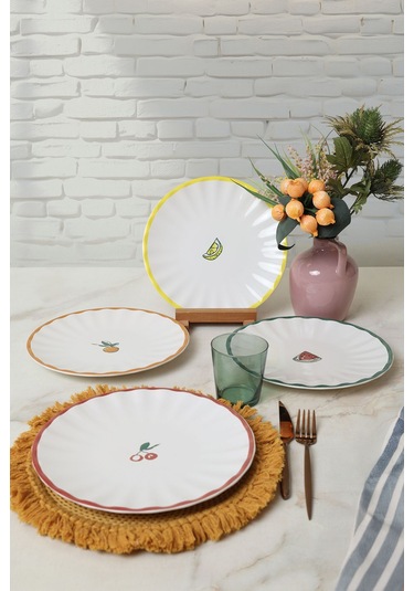Keramika Fruit Feast Sirius Servis Tabağı 27 Cm 4 Adet 23108-09-10-11 Çok Renkli
