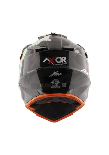 Axor Xcross 2X E Full Face Kask Gri - Parlak Siyah