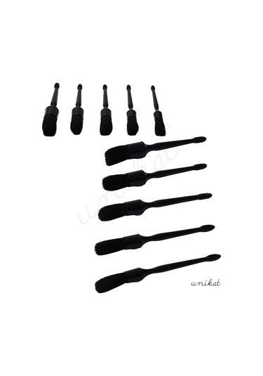 5'li Siyah Renk Farklı Boylarda Detay Temizlik Fırçası - Piano Black 1 Adet