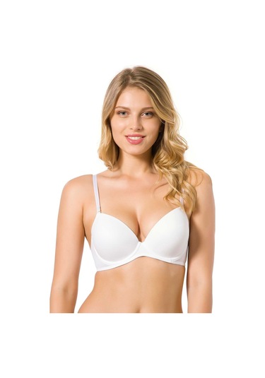 Mikro Kaplı Kulaksız Destekli Silikonlu B Kap Sütyen Beyaz 7050 Beyaz