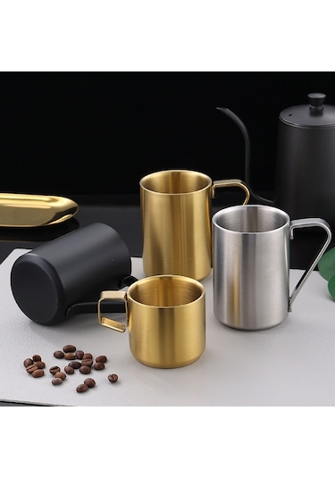 Cbtx 200 Ml 304 Paslanmaz Çelik Çift Katmanlı Yalıtımlı Kupa Çocuk Damla Geçirmez Su Bardağı Kahve Kupa Gümüş