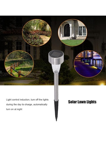 Solar Bahçe Lambası 10 Lu Set Direk Aydınlatma Güneş Enerjili Led Işık, Dış Mekan Aydınlatması Beyaz Işık