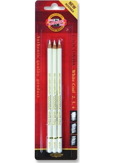 Koh-I Noor Gioconda White Coal Beyaz Kömür Füzen Kalem 3'lü Set
