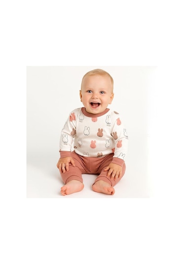 Sebi Bebe Sebi Prime Tavşanlı Pijama Takımı 9301 Kiremit
