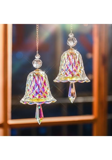 Gökkuşağı Cam Rüzgar Chime Sun Catcher Noel Dekorasyonları Şeffaf