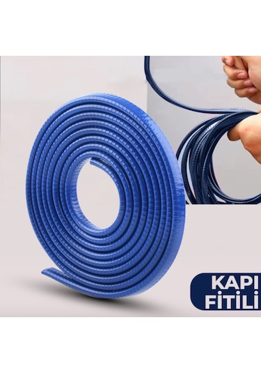 Oto Araç Kapı Koruma Fitili 5metre Parlak Mavi Renk Çarpma Çizilme Önleyici Fitil