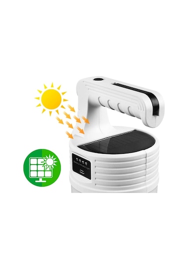 Zauss 300w 10 Modlu Güneş Enerjili Solar Aydınlatma Kamp Çadır Mavi