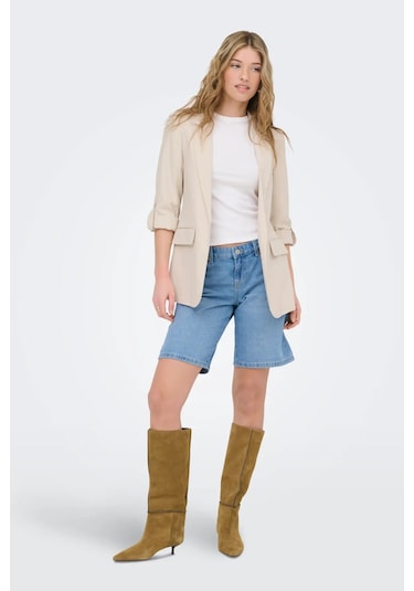 Only Kadın Onlarıs Rahat Kalıp Kolu Katlanabilir Blazer Ceket 15310839 Taş