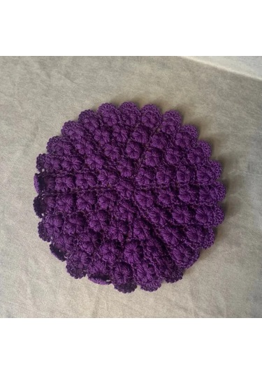 Uretti - Yıldız 7202 - El Örgüsü Mor + Kırmızı + Beyaz 3'lü Lif Seti