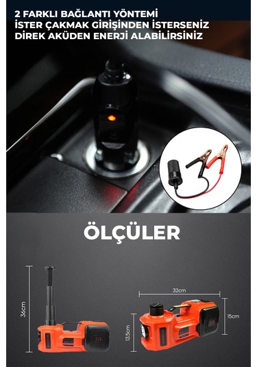 Robo Elektrikli Hidrolik Kriko Hava Pompası Bijon Anahtarı