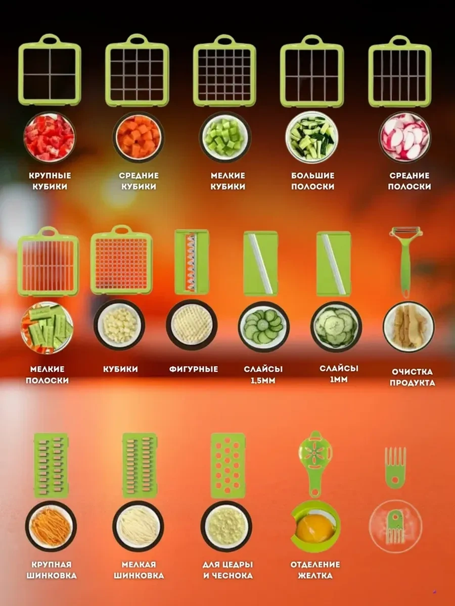 Eligio Sebze Doğrayıcı 22'si 1 Arada 381228347 Koyu Gri