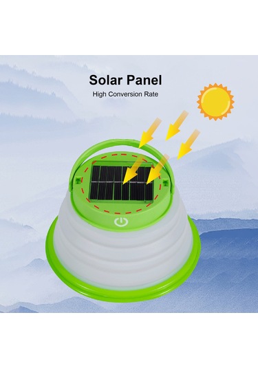 Qingmipy Güneş Enerjili Katlanabilir Kamp Lambası - 3 Aydınlatma Seviyesi, Ipx6 Su Geçirmez, Taşınabilir 6 Led Işık Beyaz