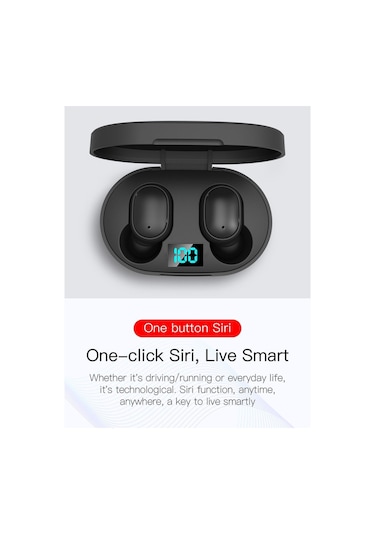 E6S True Kablosuz Kulaklık Dijital Göstergeli Bluetooth Kulaklık