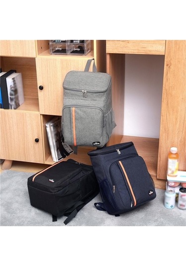 Fastbuy Gri 18l Sızdırmaz Yemek Sırt Çantası - Termal Piknik Çantası Gri