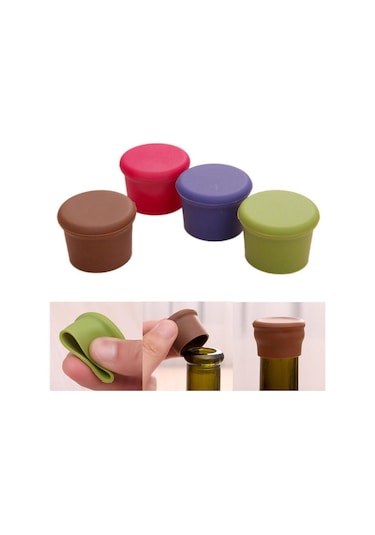 Jms 1 Adet Şarap Şişesi Tıpa Silikon Bar Aracı Koruma Bira Fiş Kapağı Tıpalar Çok Renkli