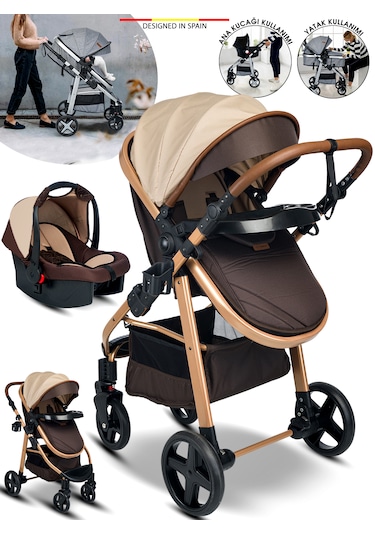 Baby Home 950 Tayla 6 In 1 Mama Tablalı Çift Yönlü Travel Sistem Bebek Arabası Siyah