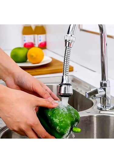 Honeybeeshop 1 Adet 360 Derece Döner Universal Musluk Başlığı Su Tasarrufu Duş Uzatma Ağzı Filtre