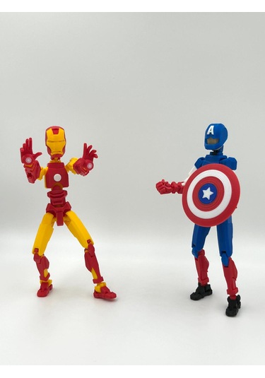 Ironman & Captain America Ikili Marvel Kahraman 3d Baskı Dummy Figür Seti
