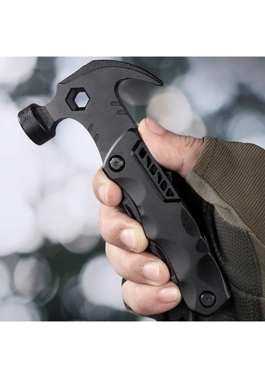 Pazly Çok İşlevli Hayat Kurtarma Pençe Çekiç Araba Hayatta Kalma Katlanabilir Açık Hava Alet Gri