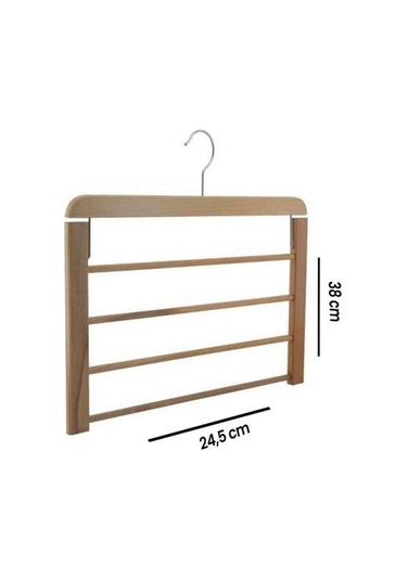 Nyn Ahşap Katlı Pantolon Askısı Bej