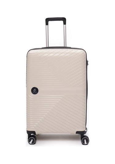 4 Lü Valiz Seti Elatae Exclusive Pro Polipropilen Kırılmaz Büyük - Orta - Kabin Boy Ve Makyaj Bej - Antrasit 5239