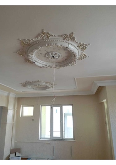 90 Cm Oval Beyaz Altın Saray Tavan