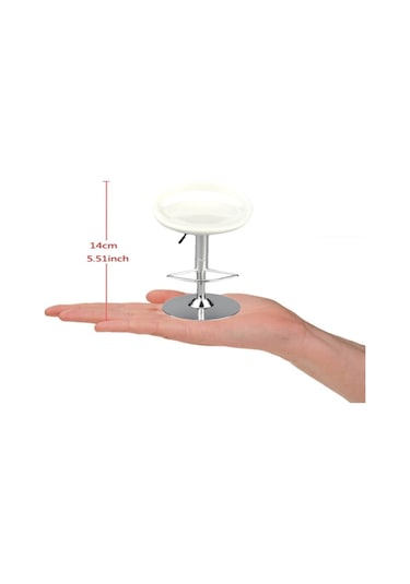 Skycity 1/6 Ölçekli Dönen Bar Tabureti - 30 Cm Figürlere Uygun Plastik Ve Alyuminyum Mobilya Beyaz