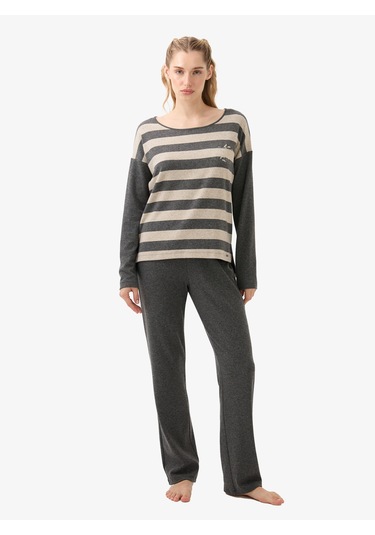 Kadın Termal Pijama Üstü 51971 - Antrasit Antrasit